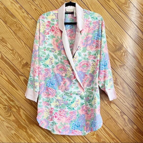 Vintage Victoria's Secret Gold Label Floral Robe - Picture 1 of 5